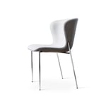 Friends & Founders - Pipe Chair, Chrome Legs - Fabric Cat. 2 Loop 031 - Ruokapöydän tuolit - Ida Linea Hildebrand - Beige - Metalli/Tekstiili materiaali
