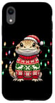 Coque pour iPhone XR Bearded Dragon Christmas Party Design Xmas lights