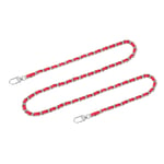 39" Purse Chain Strap with Buckles for Shoulder and Cross Body (Red + Silver)