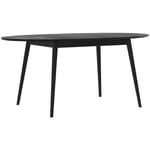 Table ovale 6/8 personnes extensible en bois noir 170/200 cm - eddy