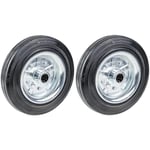 200mm solid rubber wheel, steel centre, 200kg each, 8" truck wheels - set of 2