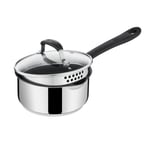 Jamie Oliver by Tefal Quick & Easy Stainless Steel Saucepan & Lid, 20cm