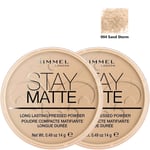 RIMMEL London Stay Matte Pressed Face Powder 14g - 004 Sandstorm *PACK OF 2*