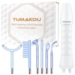 High Frequency Wand - TUMAKOU 6 IN1 Portable Blue Light Therapy High Frequency Facial Skin Tightening Wand Machine (Violet + Orange Tech) for Acne,Wrinkle,Anti Aging,Hair - with 6 Glass Tubes