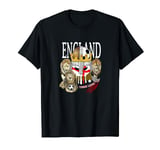 Three Lions England Soccer Team Fan Union Jack crown T-Shirt