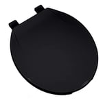 Bath Décor 3Q1R1-90 Light Commercial Plastic Toilet Seat Open Front with Cover, Includes Vari-Adjust Lok-Down Hinge, Black