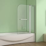 180 Pivot 1000x1400mm Shower Bath Screen Over 5mm Glass Door Panel Towel Rail