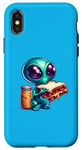 Coque pour iPhone X/XS Alien mangeant un sandwich au beurre d'arachide et à la gelée