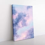 Big Box Art The Purple Clouds in Abstract Canvas Wall Art Print Ready to Hang Picture, 76 x 50 cm (30 x 20 Inch), Grey, Lavender, Pink, Blue