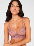 Calvin Klein Lace Triangle Bralette - Pink, Pink, Size L, Women