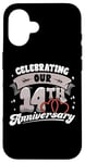 iPhone 16 14th Wedding Anniversary Celebrating 14 Years Matching Gift Case