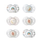 Tommee Tippee Nighttime Dummies, 18-36 months, 6 pack of glow in the dark Dummiess with symmetrical silicone baglet