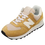 New Balance 574 Unisex Fashion Trainers in Tan White - 6 UK