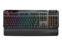 ASUS ROG Claymore II - Clavier - backlit - sans fil - USB, 2.4 GHz - Suisse - commutateur : optique mécanique ROG RX RED - noir