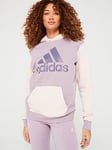 Adidas Sportswear Womens Big Logo Colourblock Hoodie - Lilac