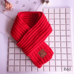 Kids Scarf Knitted Wool Neck Warmer Red