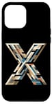 Coque pour iPhone 12 Pro Max Lettre initiale du nom de l'alphabet X dans le style d'art cubisme