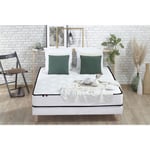 Ensemble matelas ressorts ensachés + sommier tapissier 160x200 cm ELOISE  