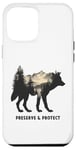 iPhone 14 Pro Max Grey Wolf Nature Protection Howling Environmental Protection Animal Forest Wolves Case