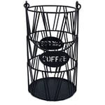 Tlily - Support de Dosette de Café Simple Porte-Capsule Panier de Rangement Multifonctionnel pour Café Noir