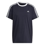 adidas Women's Essentials 3-Stripes Tee, Legend Ink/White, XXL Tall