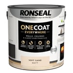 Ronseal Paint One Coat Soft Sand Matt Quick Dry Grease Mould Resistant 2.5L