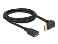 DELOCK – DisplayPort extension cable male 90° downwards angled to female 8K 60 Hz 2 m (87091)