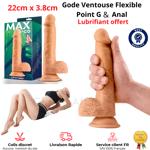 Sextoy Gode très réaliste 22 cm x 3,8 cm godemichet Ventouse femme homme dildo