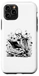 iPhone 11 Pro Skeleton Reading Book Floral Wisdom Funny Book Lover Case