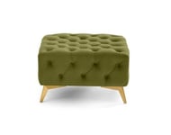 Camden - pouf chesterfield en velours - pieds en métal doré - Lisa Design