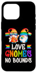 Coque pour iPhone 16 Pro Max LGBT, couples de nains de jardin, couleurs arc-en-ciel