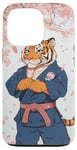 Coque pour iPhone 13 Pro Tigre Jiu Jitsu Gi Dessin animé Arts martiaux Anime