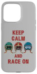 Coque pour iPhone 15 Pro Max Casque rétro vintage, Go Kart Car Racing, Keep Calm & Race On