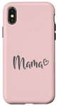 Coque pour iPhone X/XS Gris bébé rose cœur maman