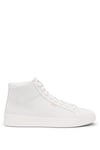 BOSS Mens Belwar Hito Logo-detail high-top trainers in tumbled leather Size 6