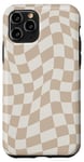 Coque pour iPhone 11 Pro Motif damier vintage à carreaux Vanille et crème