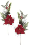 Flair Flower Poinsettia Lot de 2 Branches 62 cm