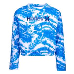 Hurley Hrlg Tie Dye Crewneck Sweatshr Sweat-Shirt, Bleu (Blue Lagoon), 8 Ans Garçon