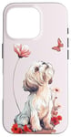 Coque pour iPhone 16 Pro Shih Tzu Papillon Chiens Mignons Shih Tzu