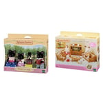 Sylvanian Families Midnight Cat Family & Comfy Living Room Set