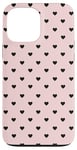 Coque pour iPhone 13 Pro Max Joli cœur sur motif coquette rose pâle