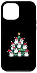 Coque pour iPhone 12 Pro Max Sapin de Noël pingouin pour filles et garçons Père Noël amusant