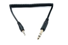 System-S Câble audio 60 cm stéréo TRS jack 6,35 mm mâle vers fiche 3,5 mm mâle adaptateur spirale