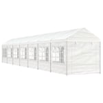 vidaXL Paviljong med tak vit 15,61x2,28x2,69 m polyeten Vit