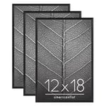 Americanflat Cadre Photo Noir de 30x45 cm - Lot de 3 - Cadre de 30x45 cm avec Encadrement Fins, Vitre en Plexiglas et Matériel de Suspension pour Affichage Vertical ou Horizontal