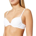 Iris & Lilly Soutien-Gorge Push-Up en Microfibre Femme, Blanc, 85A