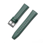 20mm 22mm läder- och silikonhybridrem för Samsung Galaxy Watch4 6 Classic 47mm 46mm/Galaxy Watch6 40mm 44mm bandarmband Green-Black Huawei GT 2 46mm