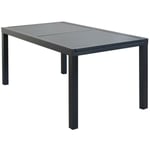 Table d'extérieur extensible 160-240x90x75 cm en aluminium peint anthracite - Cremona