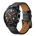 Huawei Watch GT aitoa nahkaa kellon ranneke vaihto - Musta