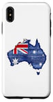 iPhone XS Max Australia Down Under Wooden Australian Flag Map Gift Case